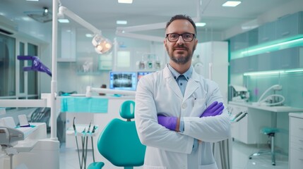 Fototapeta premium The dentist in modern clinic