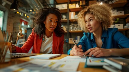 The two businesswomen collaborating