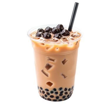 Tapioca milk tea, boba tea isolated on the white background