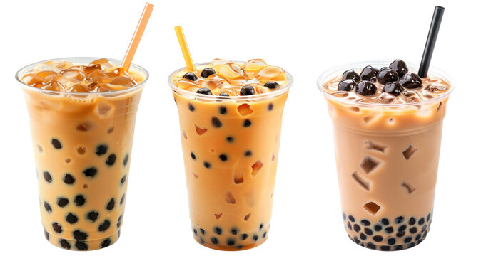 Tapioca milk tea, boba tea isolated on the white background
