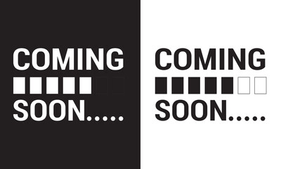 Coming soon loading. No image, coming soon page icon isolated on white and black  background. EPS 10