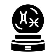 Here’s a glyph icon of a fortune ball 