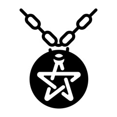 Download this glyph icon of pentagram necklace 