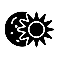 Ready to use glyph icon of lunar eclipse 
