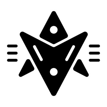 Premium glyph icon of a unicursal hexagram 