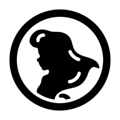 A well-designed glyph icon of virgo maiden 