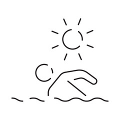 Summer theme line icon. Vacation and travel sign. Tour and travel outline icon vector illustration