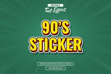 90's sticker editable text effect