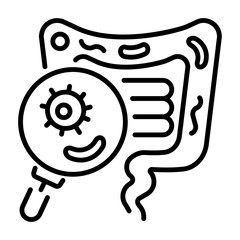 Get this line icon of gut analysis  