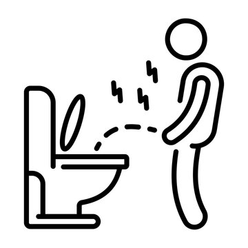 Here is a line icon of frequent urination  