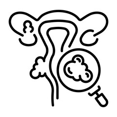 Fototapeta premium A line style icon of endometrial cancer 