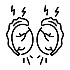 A line style icon of testicles pain 