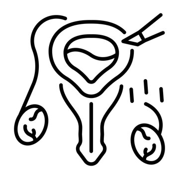 A line style icon of orchidectomy surgery