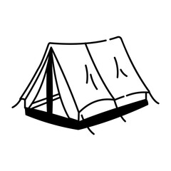 A customizable doodle icon of military camp
