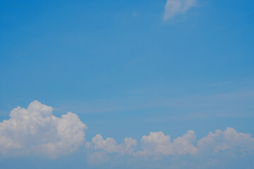 Blue Sky and White Clouds Texture Background - Blue nature abstract with copy space - image at Phang nga Thailand 