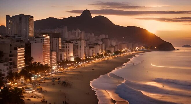 Copacabana beach in Rio de Janeiro.