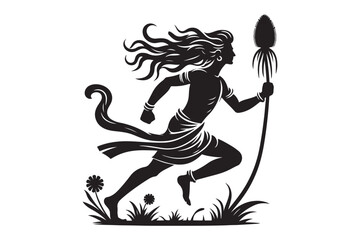 Silhouette of a man running fast. Vector speed illustration