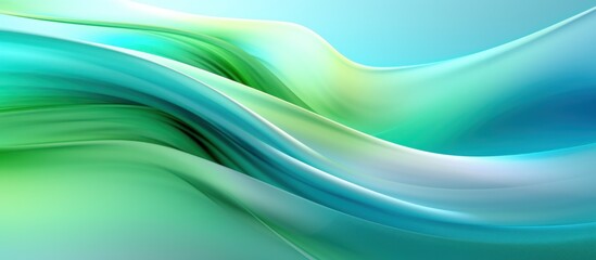 Abstract Green and Blue Wavy Design