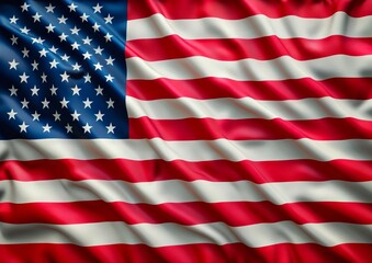 An american flag with a lot of folds.