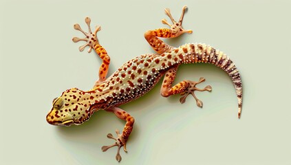 Naklejka premium A gecko is shown on a white background.