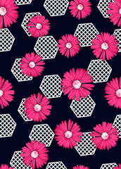 Vibrant floral illustrations features intricate designs with bold, colorful patterns, perfect for various creative projects. Ideal for textiles, stationery, wallpapers, and digital media etc.