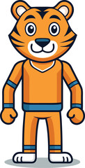 Cute Tiger Cartoon Vector Icon illustration On White Background.