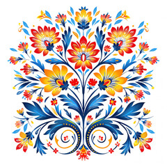 Floral arrangement round bouquet flowers design elements watercolor bright blue and yellow