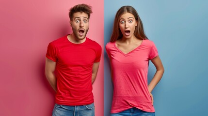 Obraz premium The surprised young couple