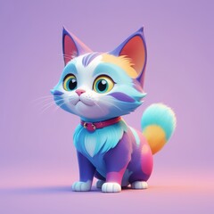 there is a cat that is sitting on a purple surface