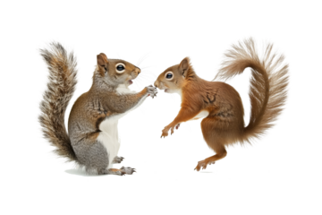 red squirrel v grey squirrel, transparent background