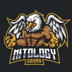 eagle humanoid mascot logo illustration