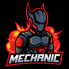 cyborg explotion mascot logo