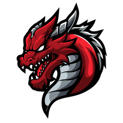 red dragon side mascot logo