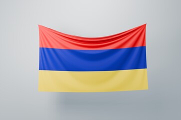 Armenia National Flag Waving Proudly. 3D Flag Banner Illustration image.