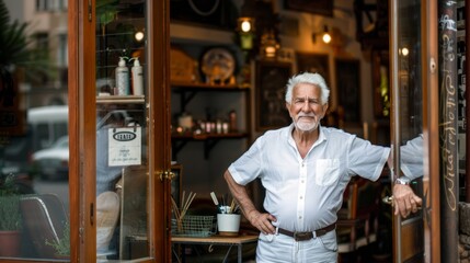 The senior shop owner