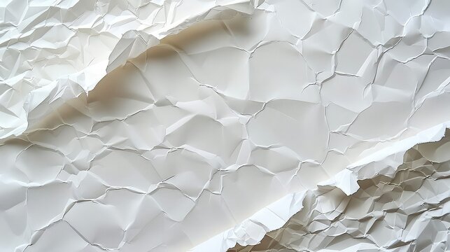 Abstract crumpled white paper texture background - Powered by Adobe