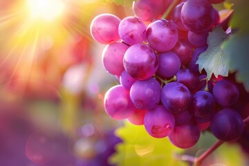 Wine Purple. Harvest Season at Asian Winery with Fresh Grapes in Nature Garden