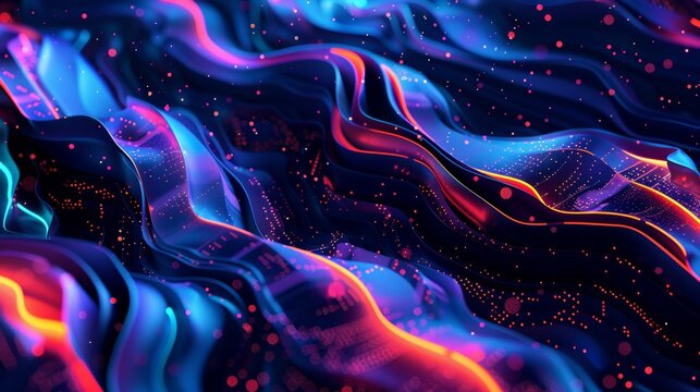 Dynamic and colorful digital patterns inspired by technology, perfect for modern designs