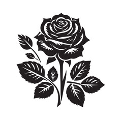 Rose icon silhouette art illustration