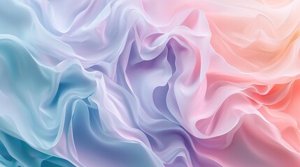 Obraz premium Flowing pastel waves creating delicate fabric-like abstract patterns