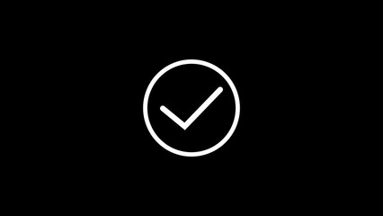 success checklist icon symbol footage animated video, looping tick icon simple animated video
