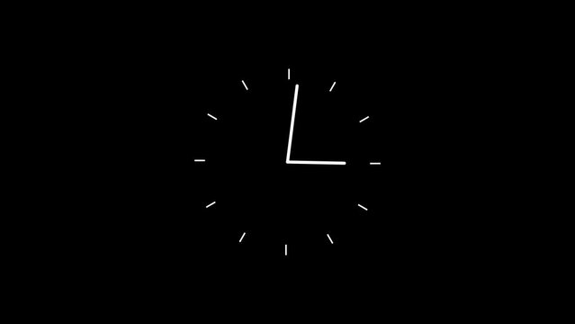 Abstract new analog clock icon animation.