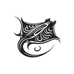 Stingray Silhouette - Stingray Illustration - Stingray Vector.
