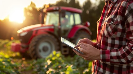 Farmer with Digital Tablet