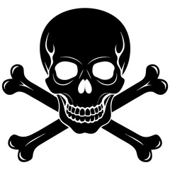 skull and bones vector silhouette illustration