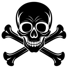 skull and bones vector silhouette illustration