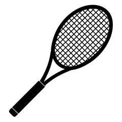 tennis racket vector silhouette illustration