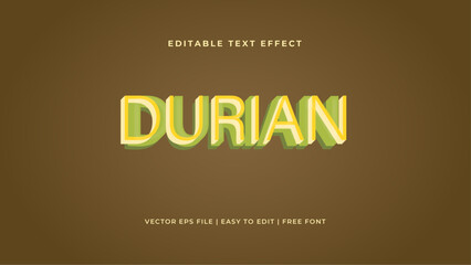Fruits theme text effect. 3D colorful font editable template