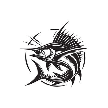 recommend clip art: Swordfish Vector Silhouette - Swordfish Illustration - Fish Vector