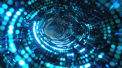 Obraz premium Binary code swirling in digital vortex